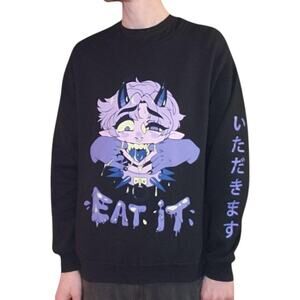 Vintage Y2K Mens Anime Sweater Size L Kawaii Waifu